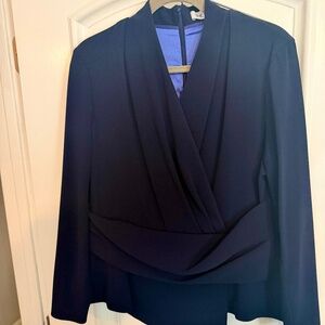 The Fold lined Navy Crepe Top/Jacket - size 12